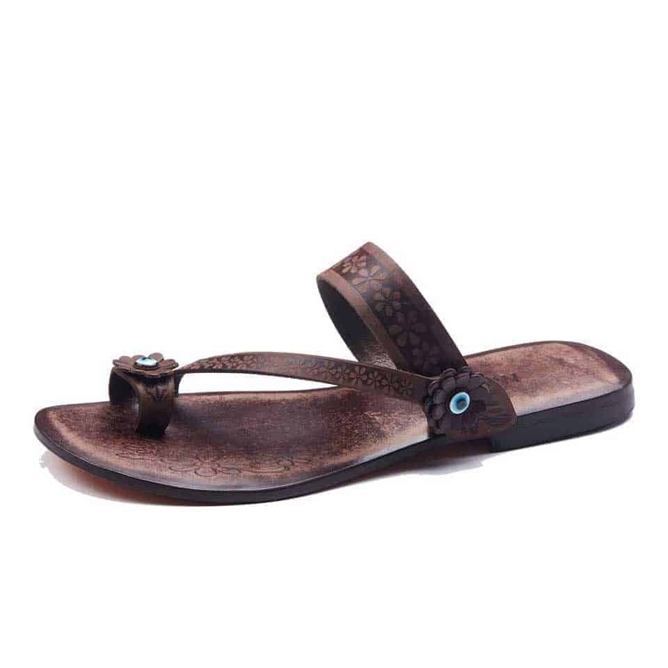 【MODERNIF】Oud leather flip flops Sandals Nude 1 | Official US Site