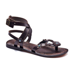 Black Ankle Straps Sandals For Womens