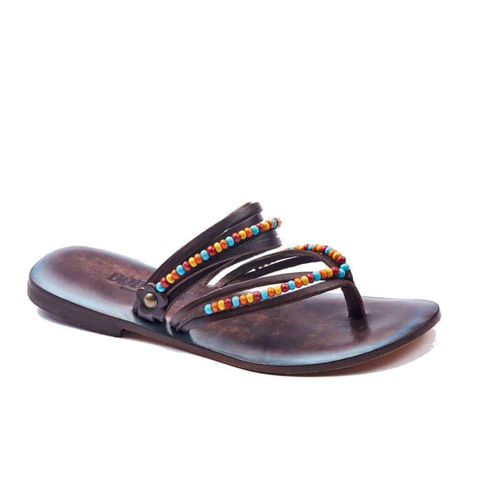 Black Flip Flops Leather Thong Sandals For Womens