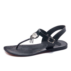 Chic Leather T Strap Thong Sandals For Womens