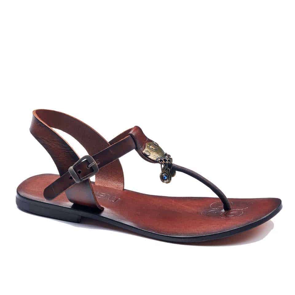 Chic Leather T Strap Thong Sandals For Womens