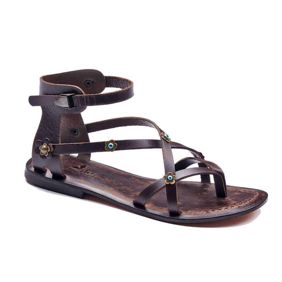 Closed Back Leather Buckle Sandal For Womens