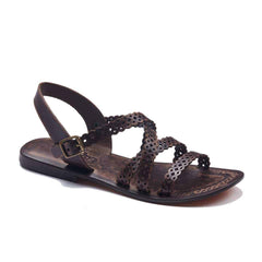 Cross Strap Leather Sandals For Women