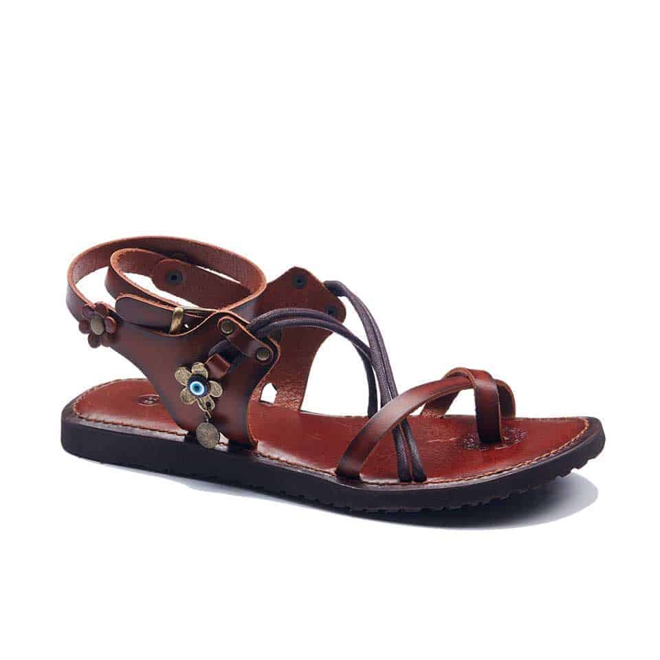 Handmade Leather Ankle Wrap Womens Sandals