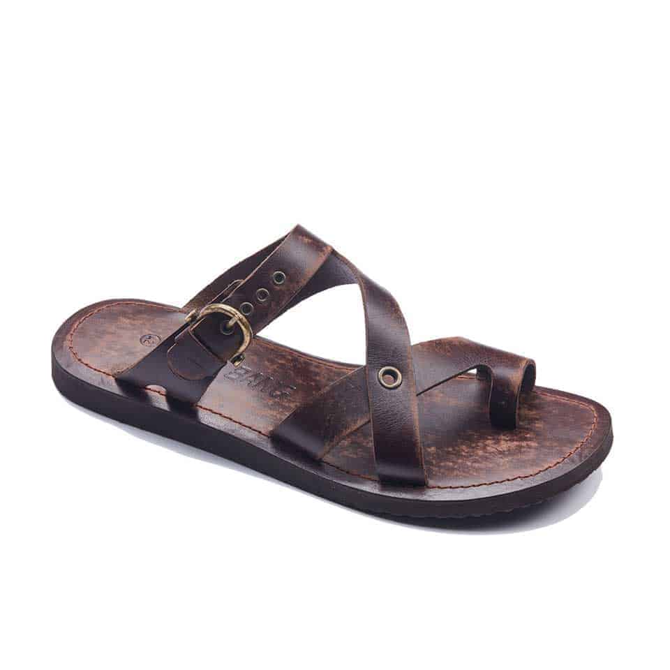 Handmade Mens Leather Slide Slippers Sandals Toe Thongs