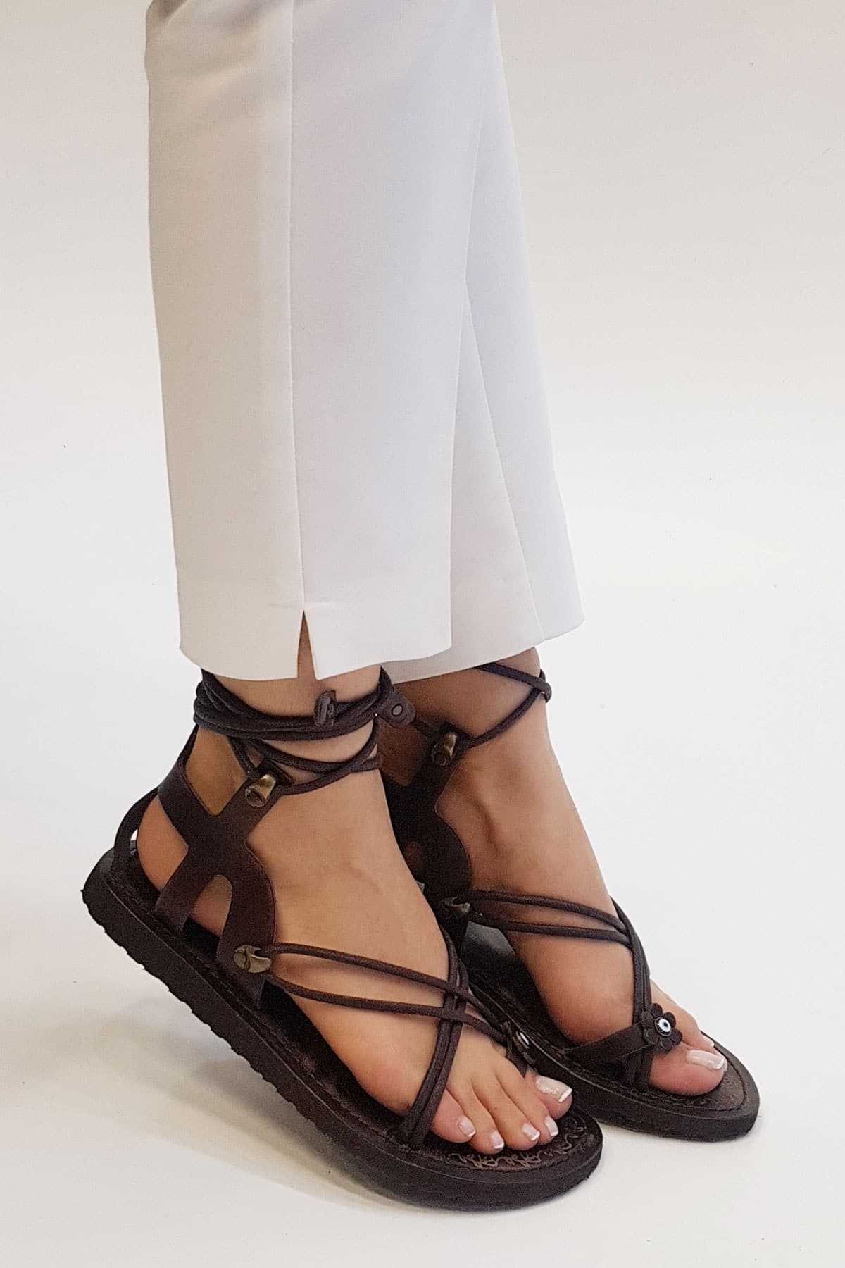 Ladies Strappy Cute Leather Sandals