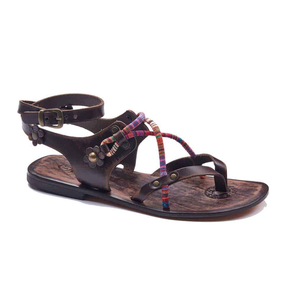 Leather Ankle Strap Sandals For Womens