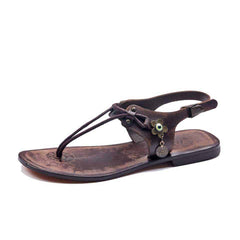 Leather T Strap Sandals For Womens