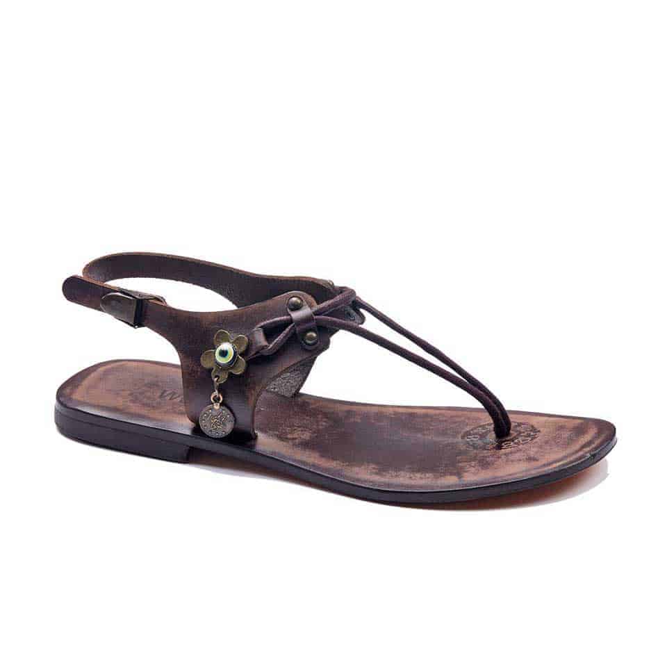 Leather T Strap Sandals For Womens