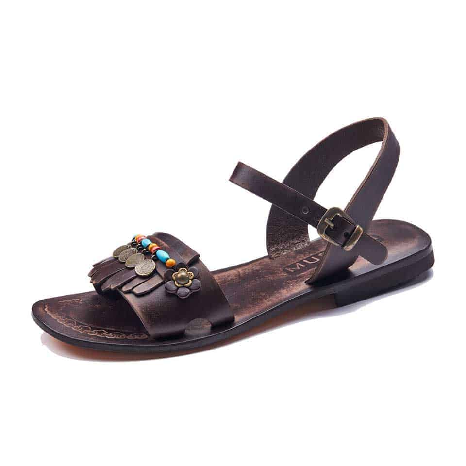 Open Toe Leather Ankle Sandals For Sale
